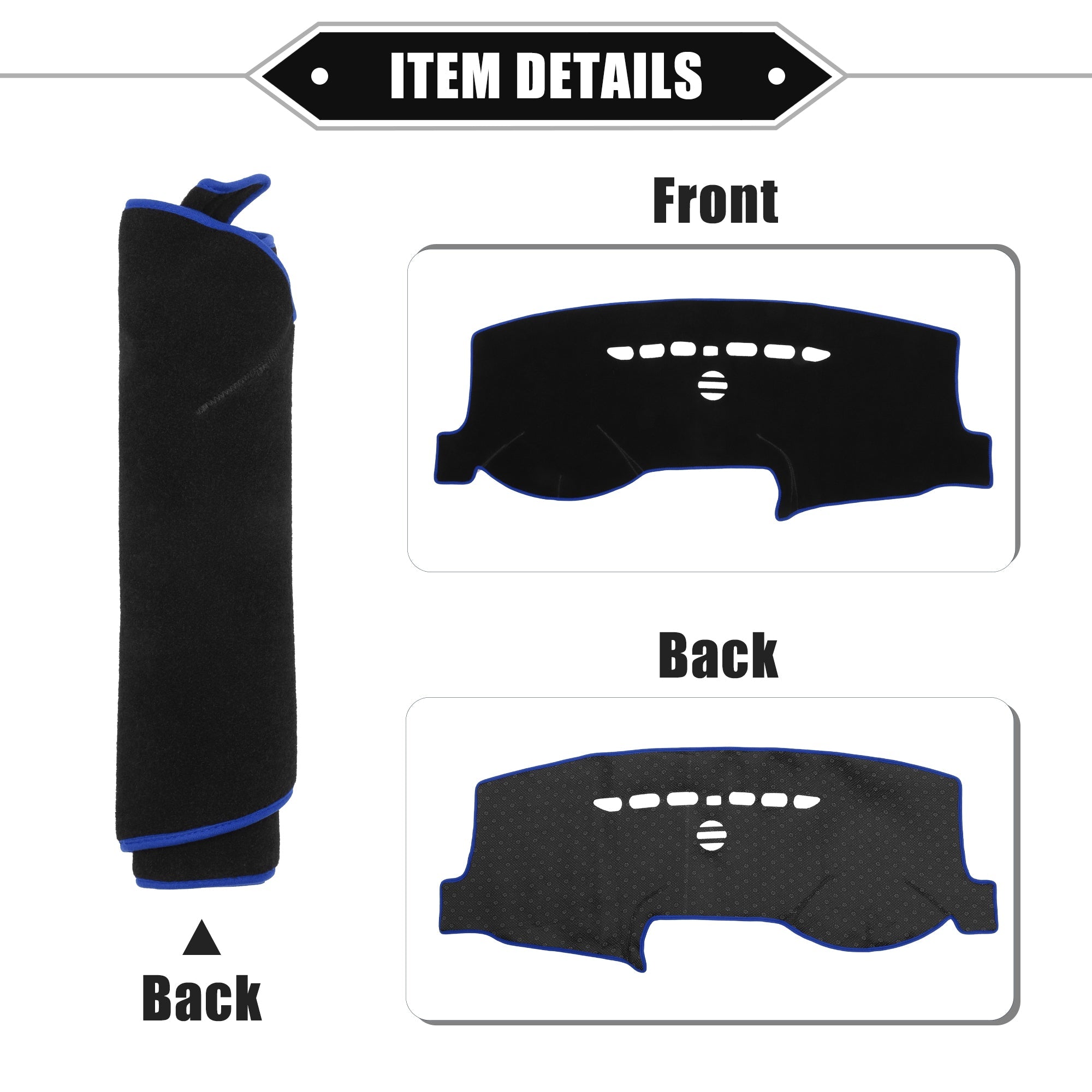 Unique Bargains Car Center Console Dashboard Cover Mat Compatible for Ford Fusion 2013-2021 Protective Polyester Blue
