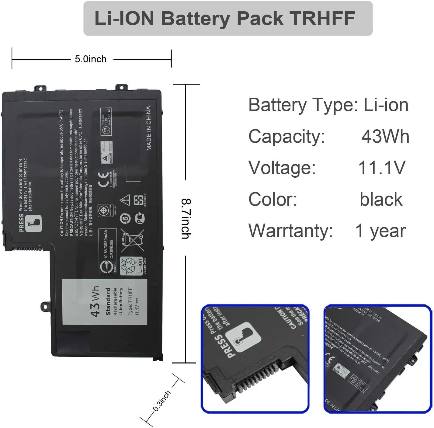 TRHFF 01V2F 1V2F6 y for  Inspiron 15 5000 Series 15-5547 5547 N5547 5548 5545 5542 5447 N5447 5445
