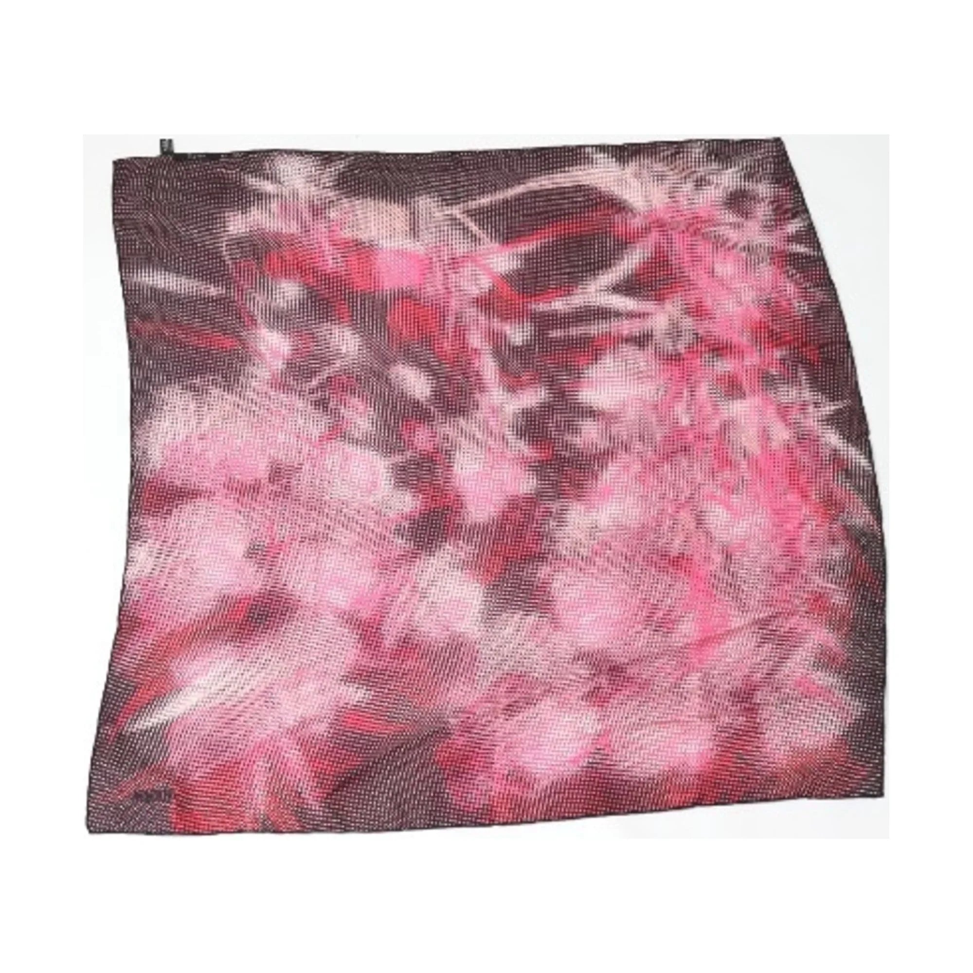 Pre-Owned GUCCI 100% Silk Scarf Dot Gucci Pink x Black (Good)