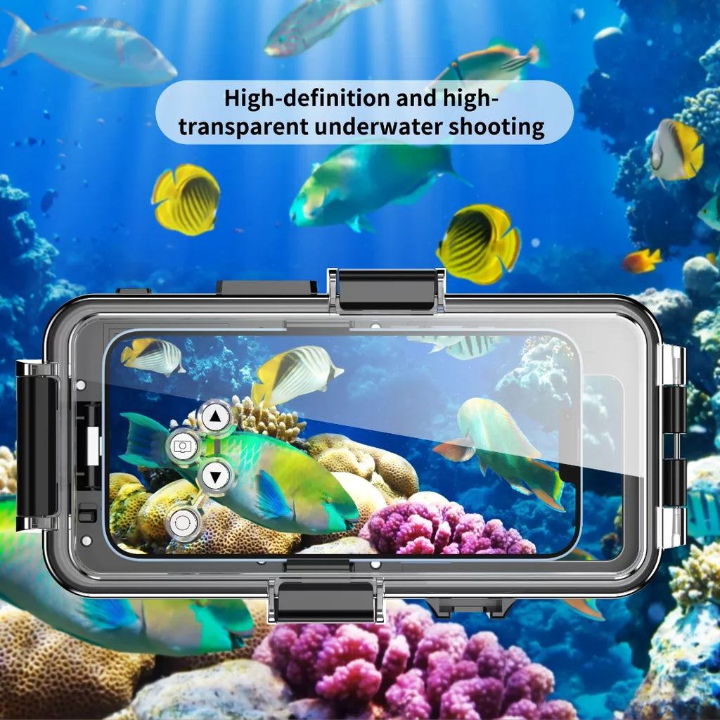 GREHOME Waterproof Underwater Diving Universal Case Cover For iPhone 13 12 Pro Max [98ft / 30m] full body protection