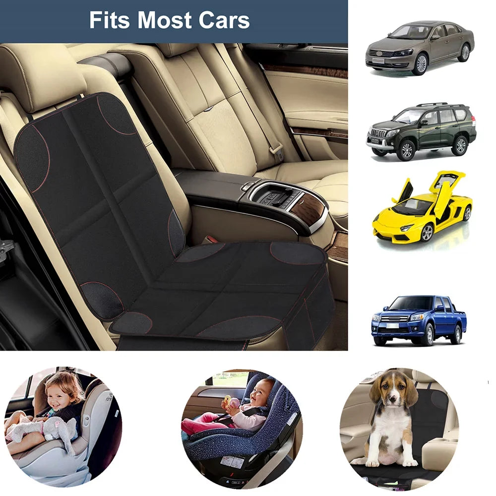 2Pack Car Seat Protector Protect Child Seats with Thickest Padding and Non-Slip Backing Mesh Pockets for Baby and Pet