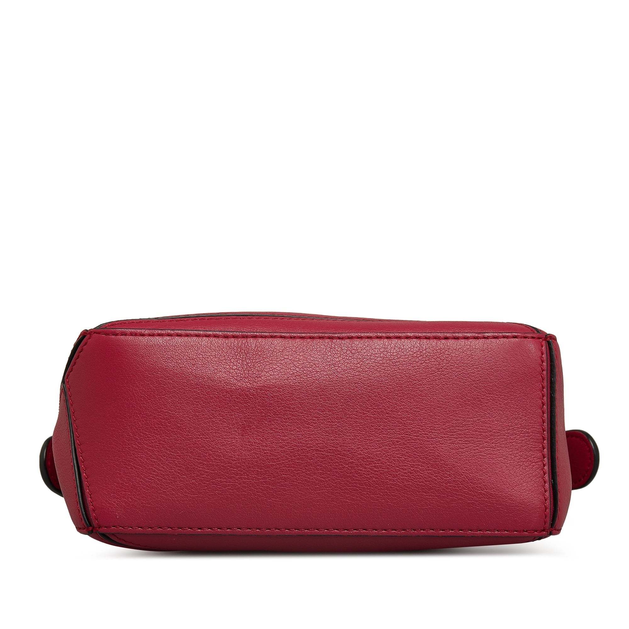 Pre-Owned Authenticated LOEWE Mini Puzzle Satchel Calf Leather Red Unisex (Good)
