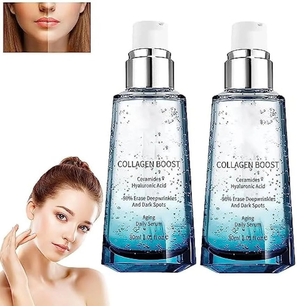 Advanced Collagen Boost Anti Aging Serum,Hyaluronic Acid Serum for Face Anti Aging,Collagen Boost Anti Aging Serum,Anti Aging Collagen Serum for Face,Firm Skin&Reduces Wrinkles for All Skin