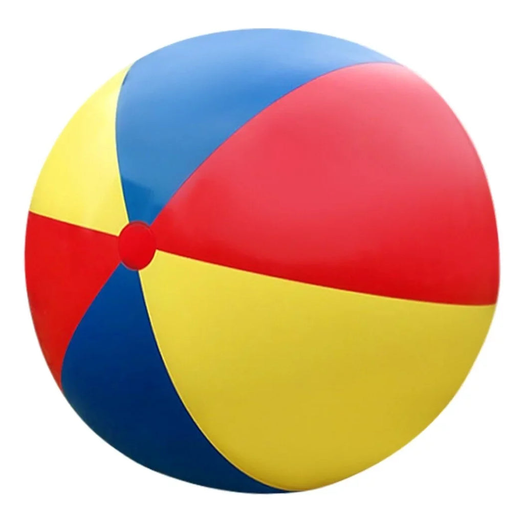 Giant InfLatitudeable Beach Ball, Novelty Pool Toy for Kids Toddlers Adults, Jumbo Size 59 Inches, Huge Swimming Pool Ball for Games, Foldable Beach Ball in Mixed Blue Red Yellow