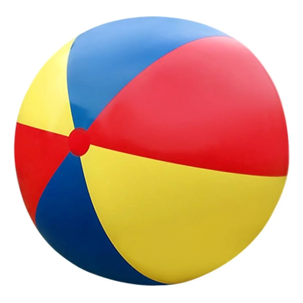 Giant InfLatitudeable Beach Ball, Novelty Pool Toy for Kids Toddlers Adults, Jumbo Size 59 Inches, Huge Swimming Pool Ball for Games, Foldable Beach Ball in Mixed Blue Red Yellow