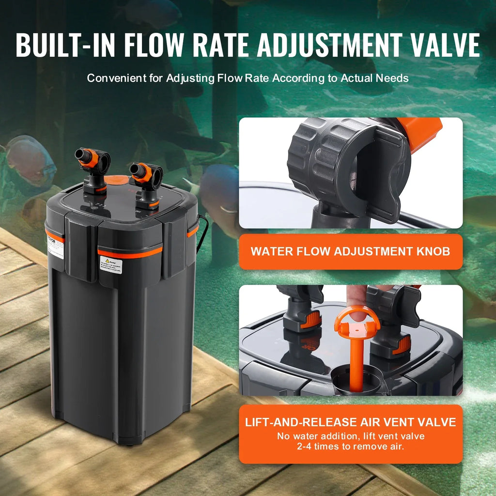 SKYSHALO 200 Gallon Aquarium Canister Filter Fish Tank Quiet 20w UV Lamp