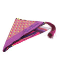 Pre-Owned LOUIS VUITTON Louis Vuitton fringed scarf silk purple multicolor 400505 apparel accessories (Like New)