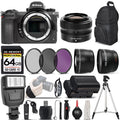 Z7 II Mirrorless Digital Camera with 24-50mm f/4-6.3 Lens + 0.43X Wide Angle Lens + 2.2x Telephoto Lens + Flash + 64GB Memory Card + UV-CPL-FLD Filters + Remote Control + Wrist Grip - Internatio