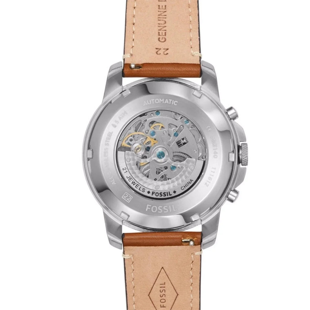 Fossil Men's Grant ME3140 Silver Stainless-Steel Automatic Dress Watch