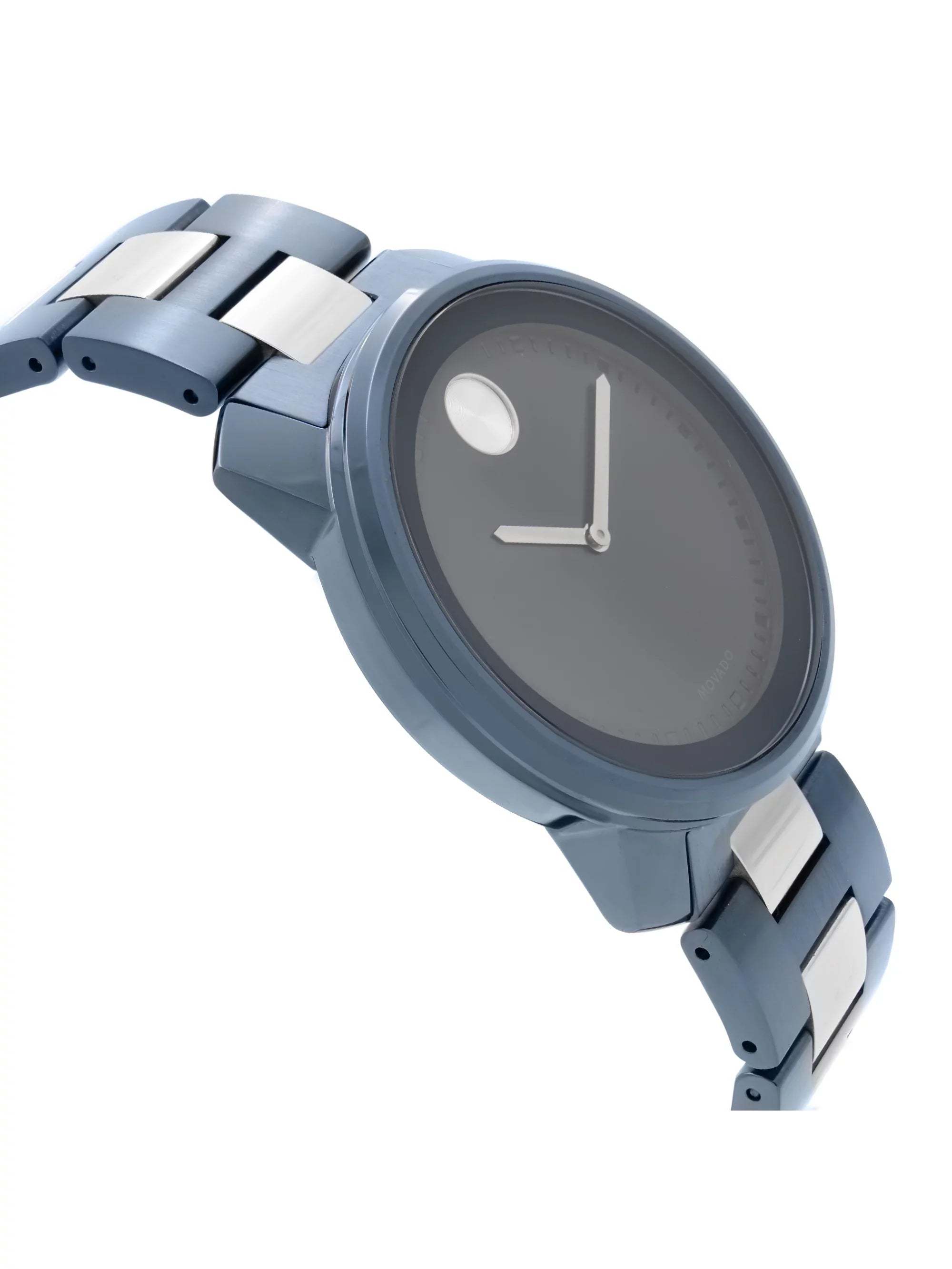 Movado Bold 42.5mm Blue Ion PLatitudeed Stainless Steel Quartz Mens Watch 3600422