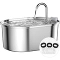 Cat Fountains for Drinking with Quiet Pump,with 6pcs Carbon Filter and 3pcs Sponge - Stainless Steel