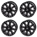 (4 Pack) 4/137 Tusk Uinta Beadlock Wheel 15X7 4.0 + 3.0 Milled/black For Can-Am Defender Hd10 Pro Dps 2020-2023