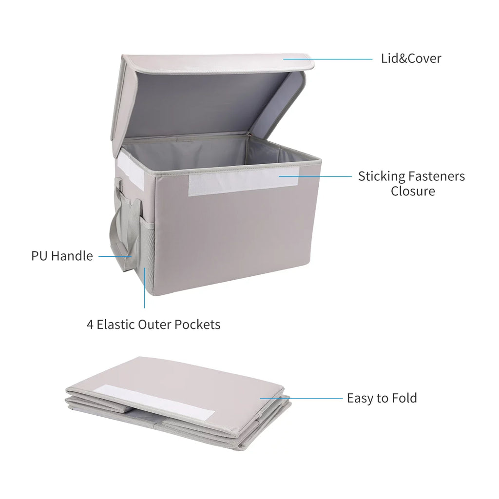 Andoer Fireproof Document Bag Fireproof Waterproof Storage Box Suitable for Hanging LetterLegal Folder Magazine Files Book Portable Home Office Car Box with Lid