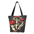 Lukts Red Mushrooms, Hand Painted Mushrooms Tote Bag,Shoulder Bag Women'S Hobos Handbags Large Capacity Shopping Bag