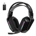 HTQ Wireless Gaming Headset with Noise-Cancelling Mic, RGB Lights 7.1 Surround Sound for PC, PS4/5, Nintendo Switch, 3.5mm Wired for Xbox One/Series x/s, 300g, Black