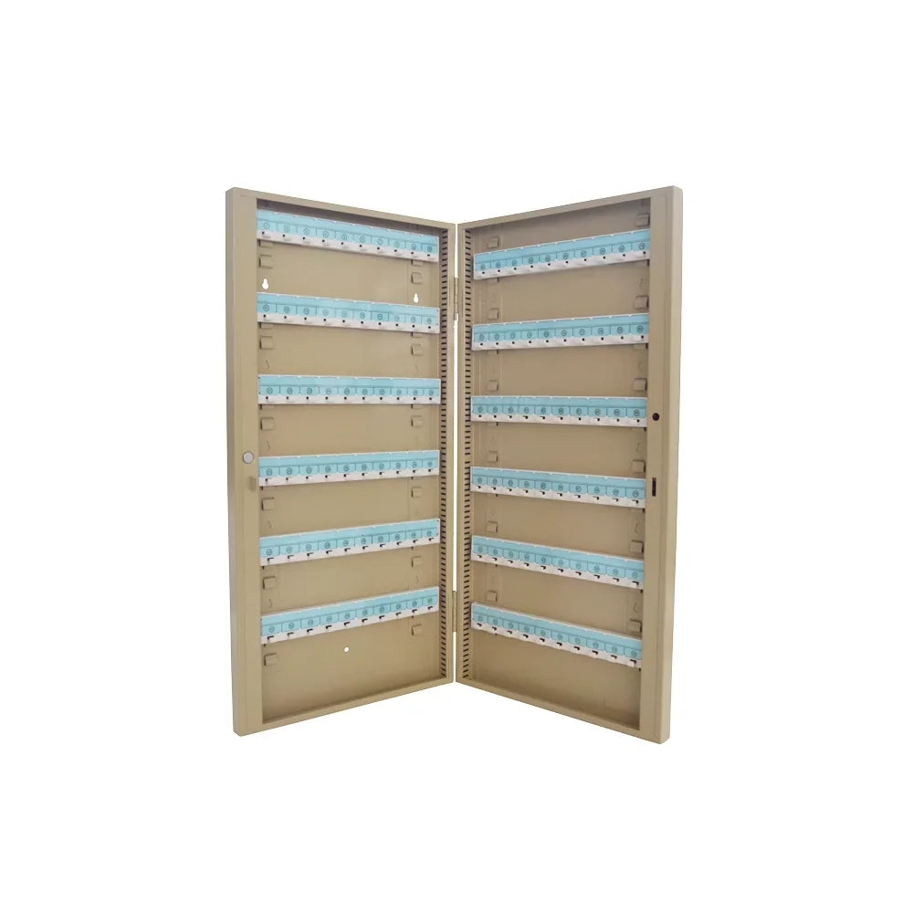 EQCOTWEA Key Cabinet 100 Hooks Lock Box Wall Mount Key Organizer Beige