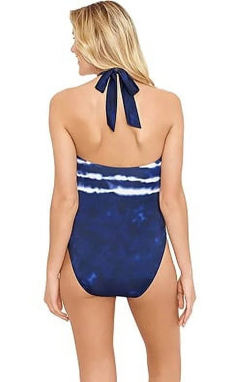 Ralph Lauren BLUE Halter Tummy-Control One-Piece Swimsuit, US 12