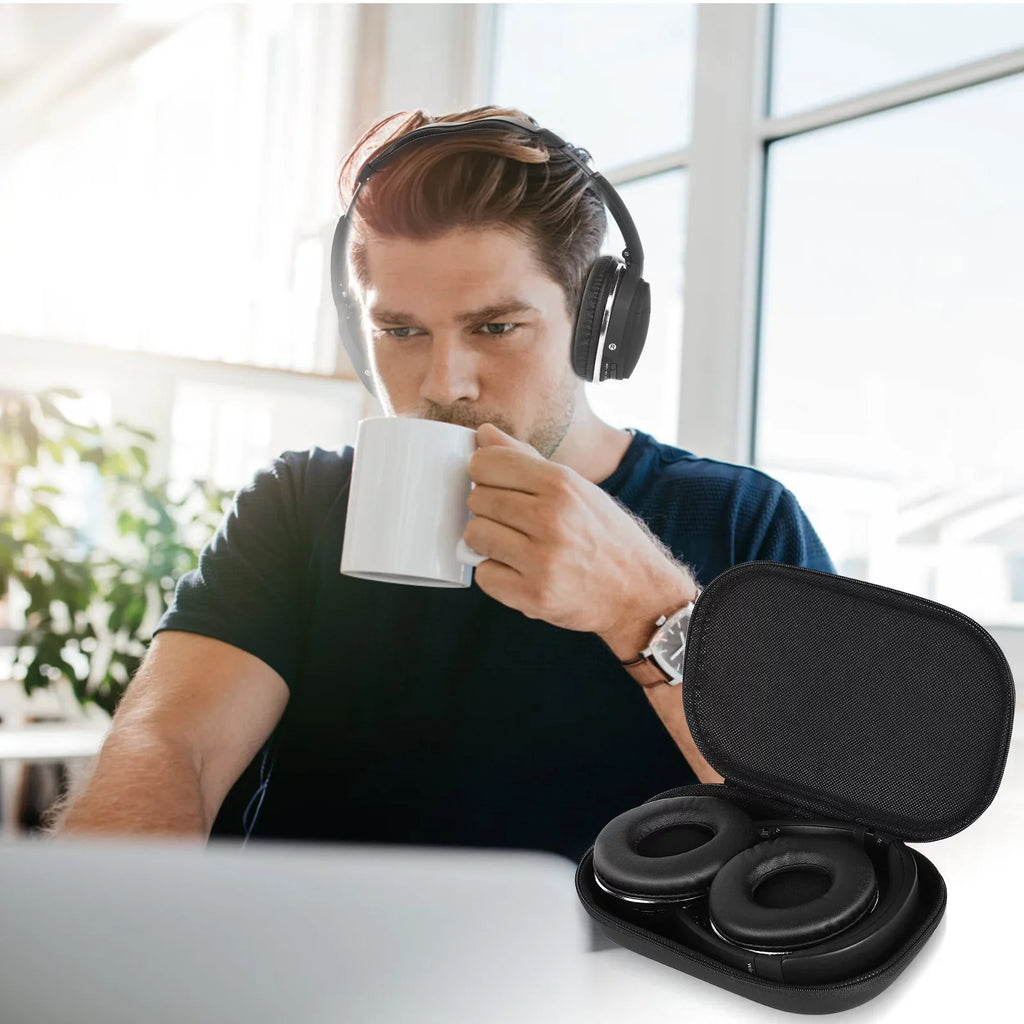 UrbanX UX35 Wireless Bluetooth Stereo Earphones with High Resolution Audio, Deep Bass, Superior Comfort Over The Ear Headphones with Mic for HTC Desire 10 Lifestyle Phone Call Support