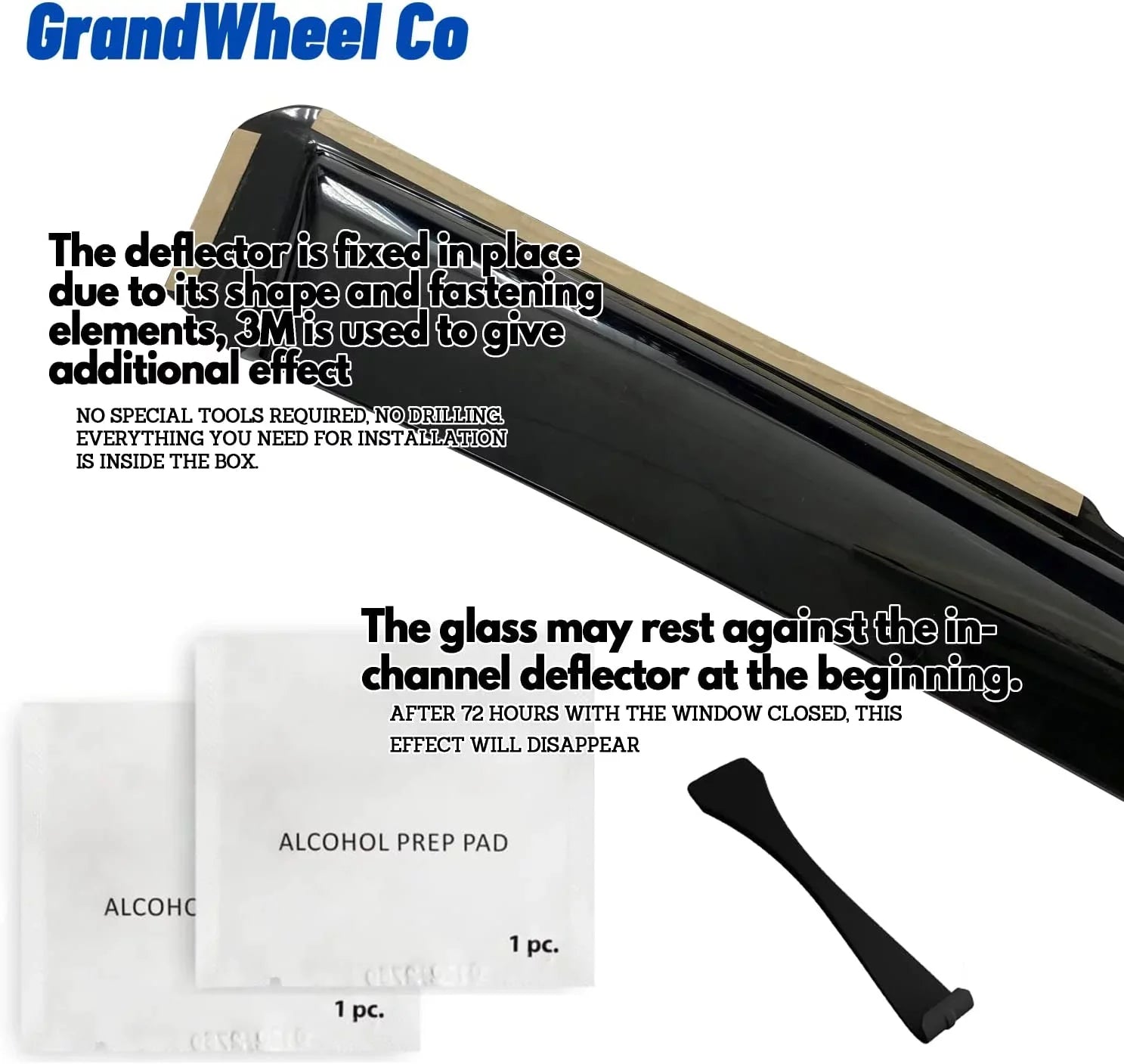 GrandWheel Co Smoke Tinted In-channel Side Window Vent Visor Deflectors Rain Guards Compatible with Toyota Tundra 2007-2021 Double Cab - 4pcs. GW0114