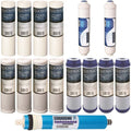 Reverse Osmosis Replacement Filter Set RO Cartridges 15 pcs w/ 100 GPD Membrane