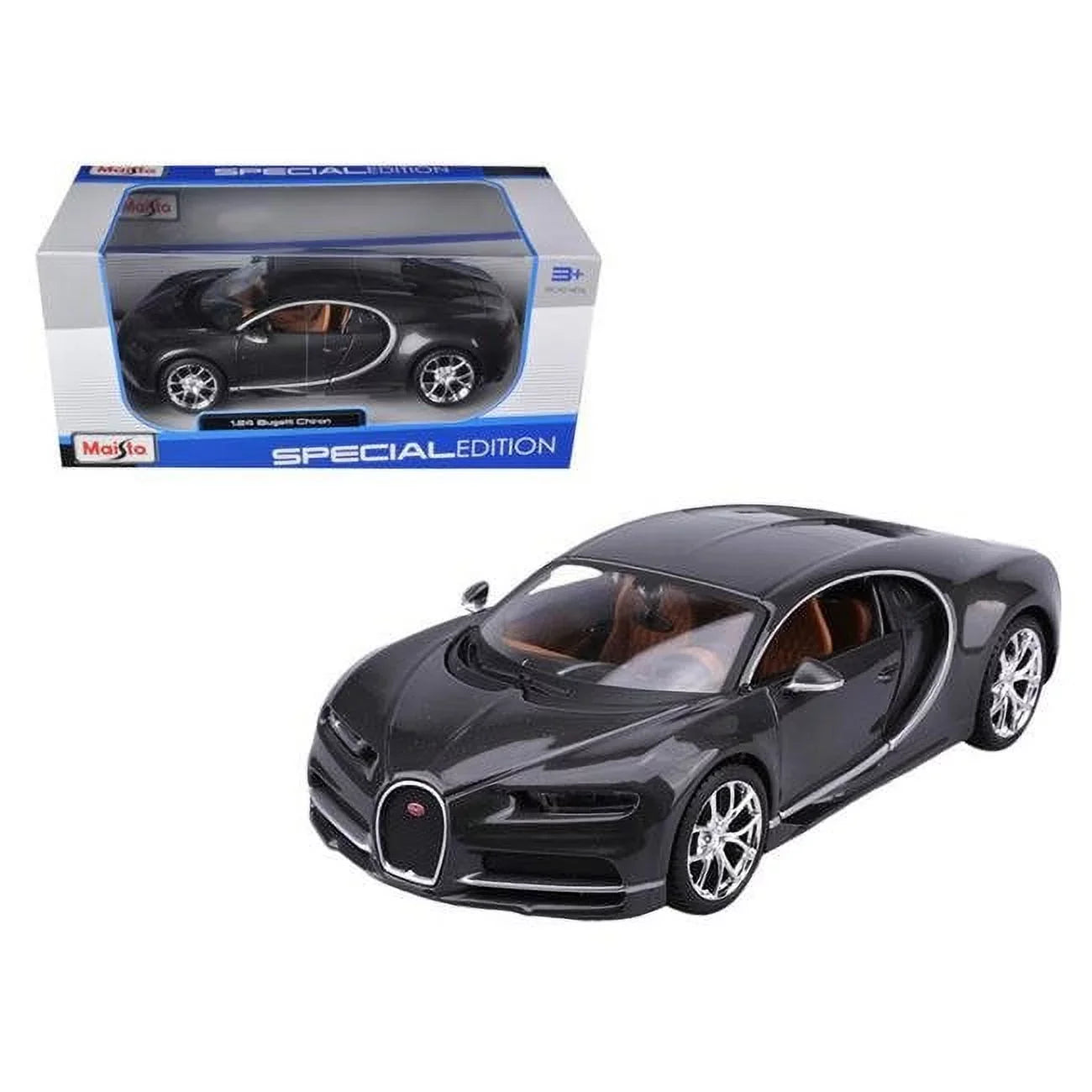 Maisto  Bugatti Chiron Diecast Model Car for 1-24 Scale, Grey