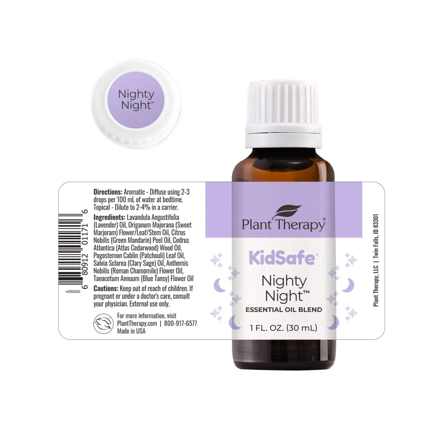 Plant Therapy KidSafe Nighty Night Essential Oil Blend for Sleep 30 mL (1 oz) 100% Pure, Undiluted, Natural Aromatherapy