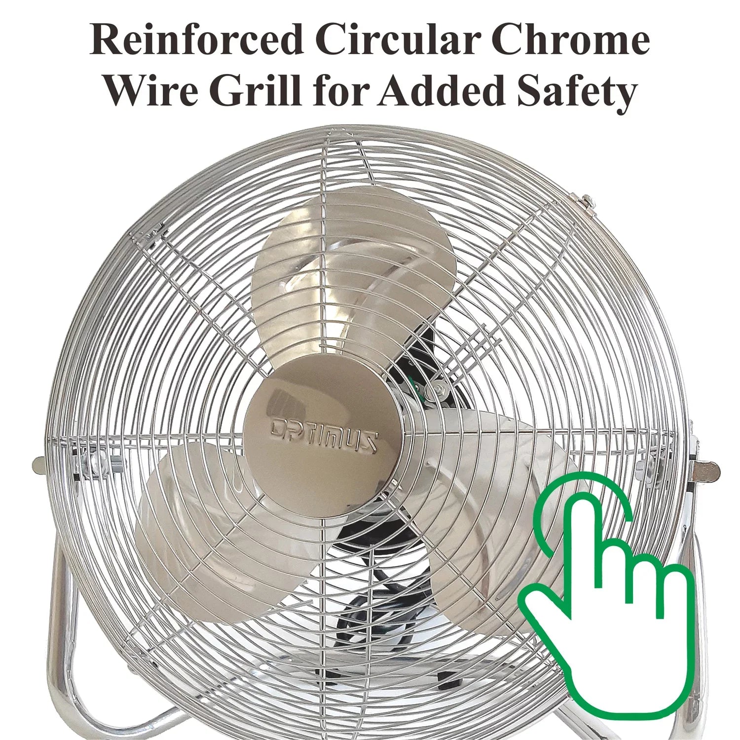 Optimus F-4122 Heavy Duty Aluminum 12 Inch 3 Speed Industrial Fan, Chrome