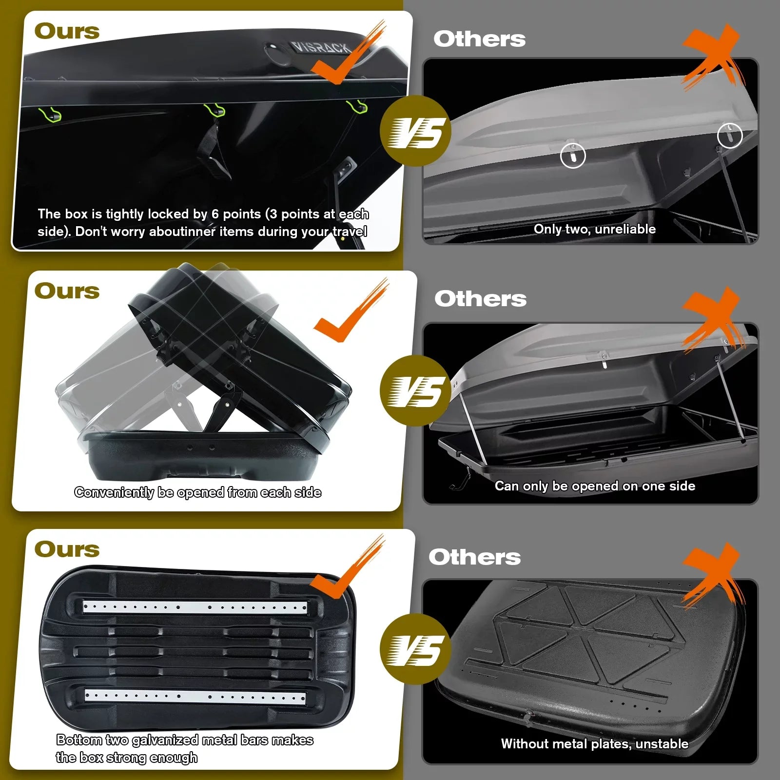 Large Rooftop Cargo Carrier Hard Shell Rooftop Cargo Box with Double 2 Locks, 14 ft³ Waterproof Cargo Box for SUV Rooftop 56.3" L x 30.3" W x 13.8" H, Black