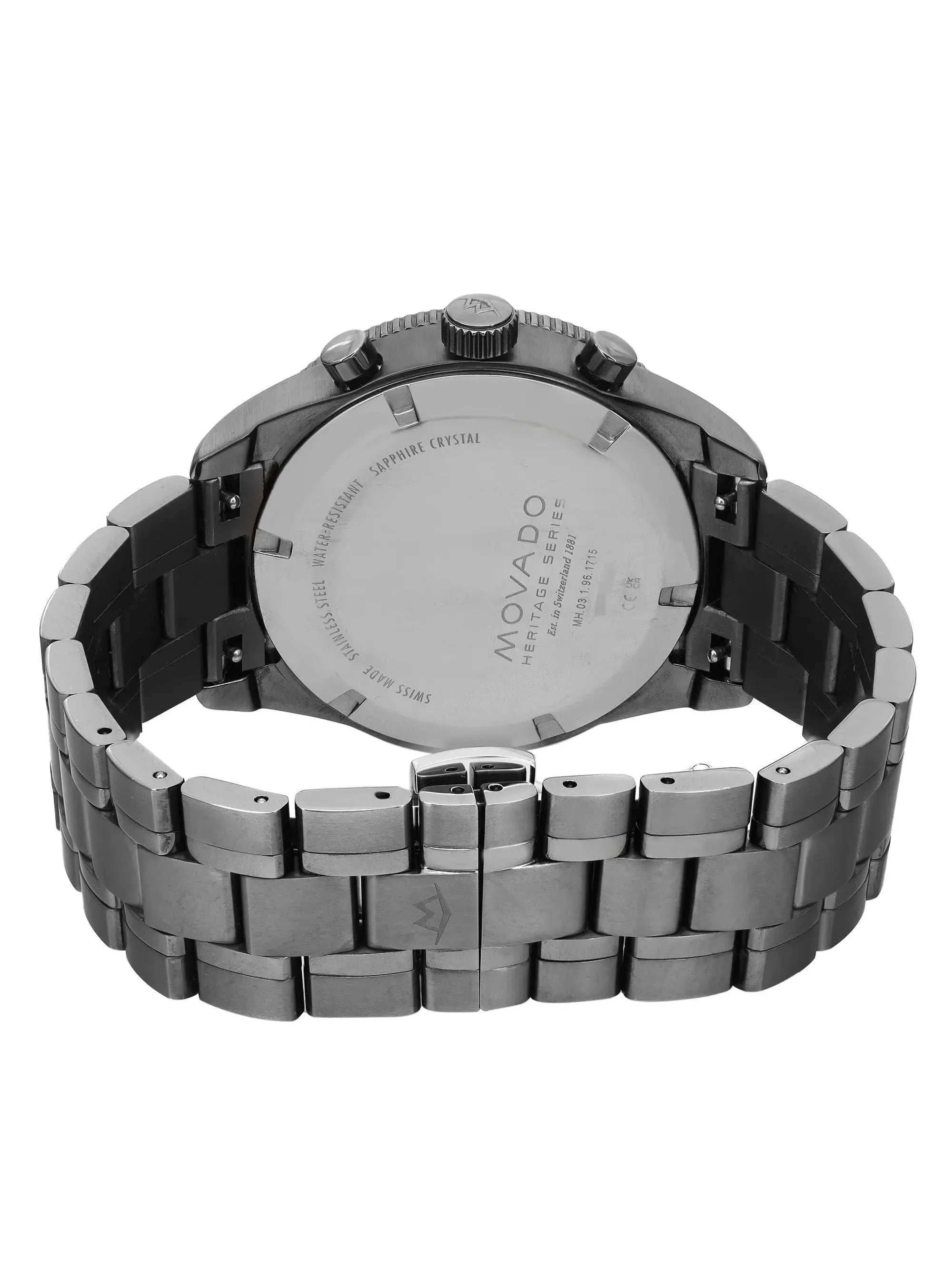 Pre-owned Movado Heritage 42mm Chronograph Steel Quartz Men Watch 3650102 (Good)