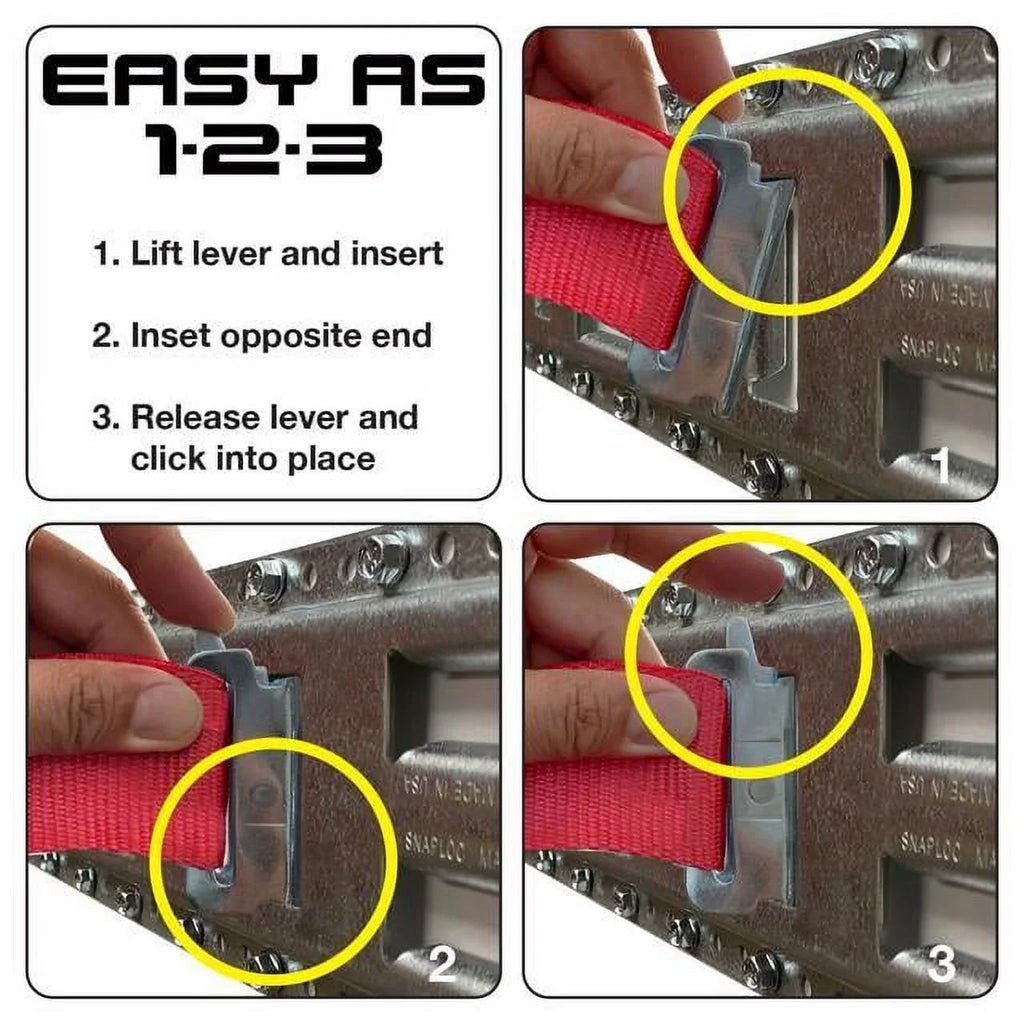 SNAP-LOC Fast-Track E-Track 8 Inch 2-Pack USA Galvanized Steel Horizontal Vertical, Logistic Tie-Down for Pickups, Trucks, Trailers