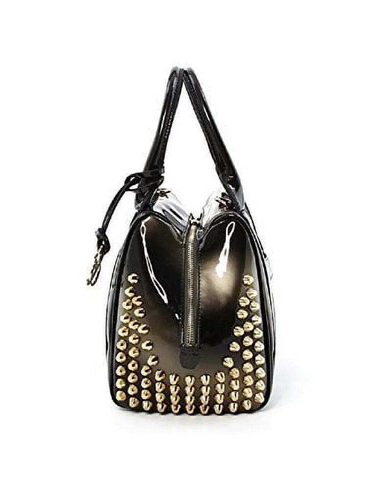 2Chique Boutique Women's Patent Leather Satchel with Side Studs