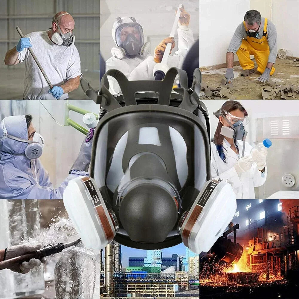 Full Face Gas Mask Respirator Set Painting Spraying w/Filters for 6800 Facepiece