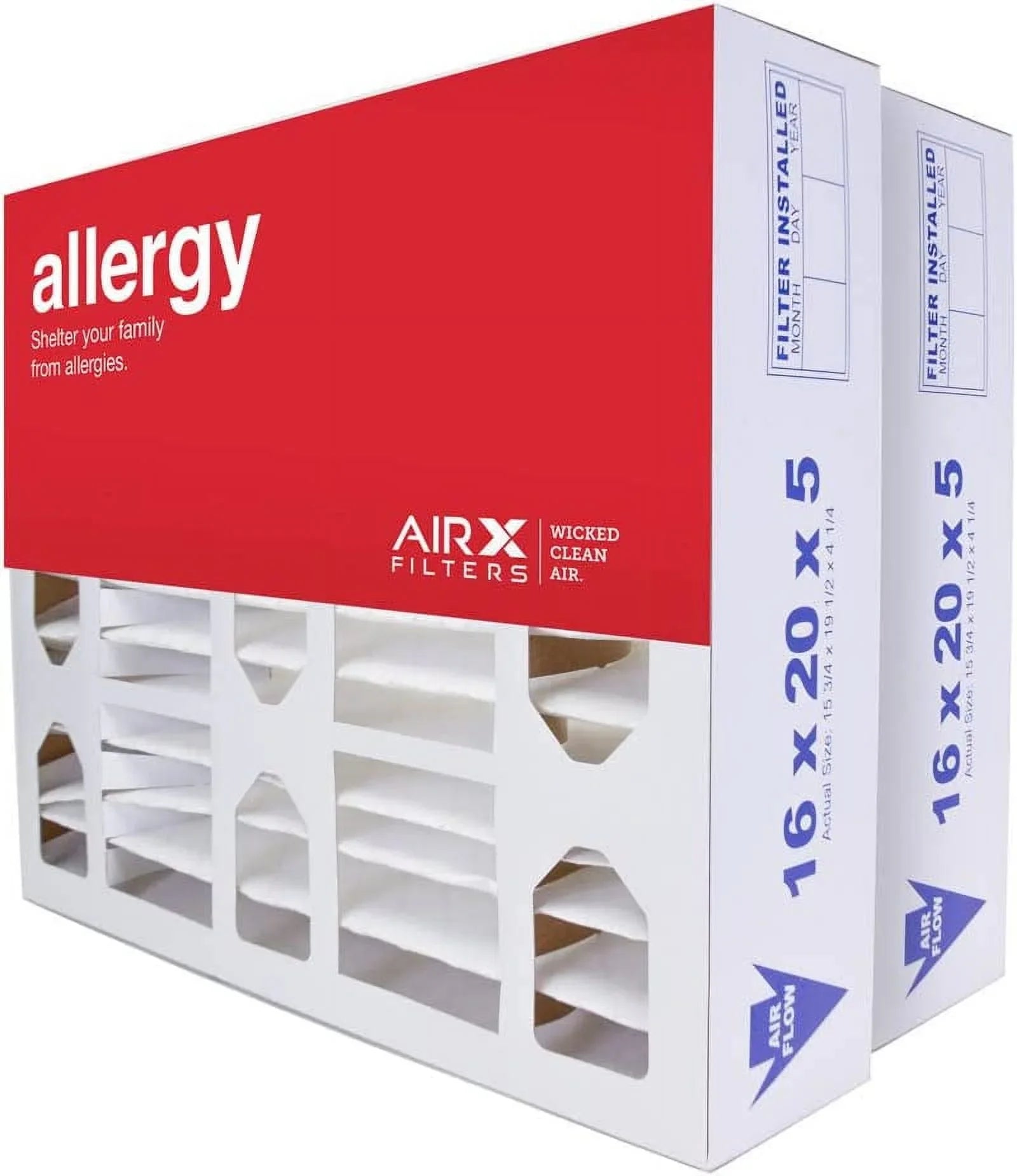 16x20x5 MERV 11 HVAC AC Furnace Air Filter Replacement for Lennox X0582, Allergy 2-Pack, Made in the USA