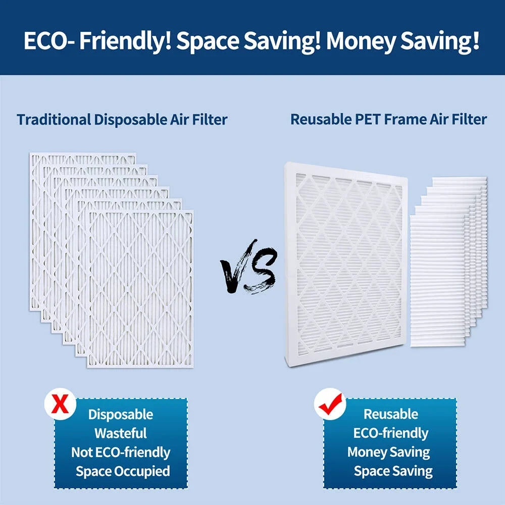 RSFDIYA Air Filter 16x25x1, 6-Pack MERV13 MPR 1800 HVAC AC Furnace Reusable Air Filters