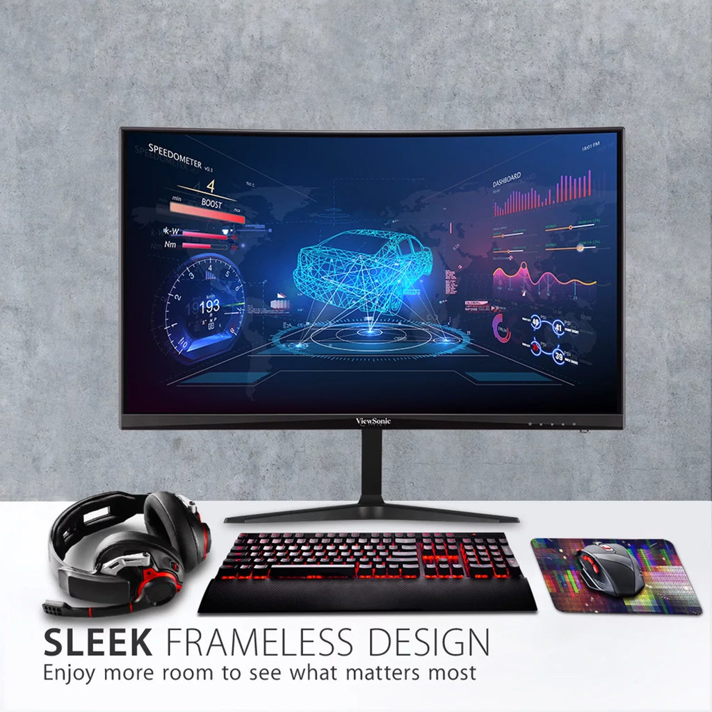 ViewSonic OMNI VX2418C 24 Inch 1080p 1ms 165Hz Curved Gaming Monitor with AMD FreeSync Premium, Eye Care, HDMI and DisplayPort