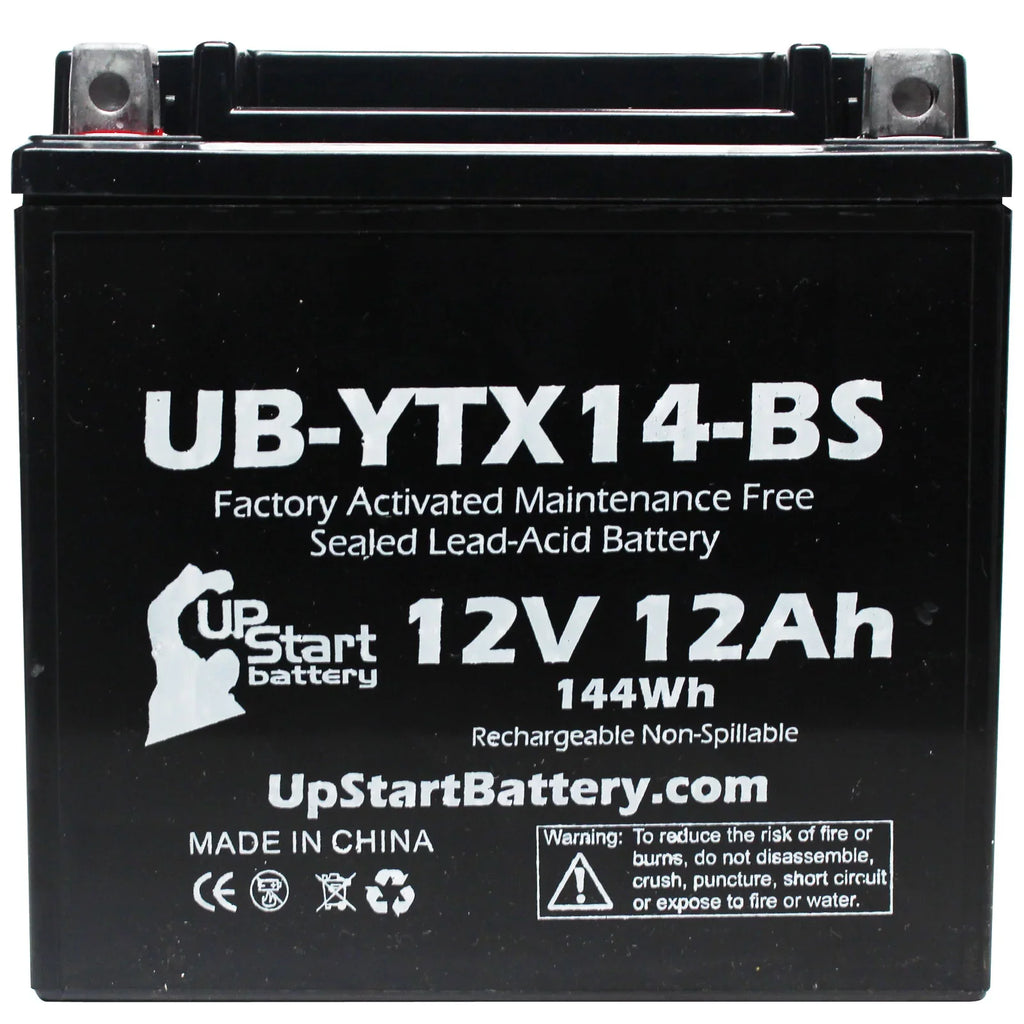 3-Pack UpStart Battery Replacement for 2010 BMW F800ST, GS 800 CC Factory Activated, Maintenance Free, Motorcycle Battery - 12V, 12AH, UB-YTX14-BS