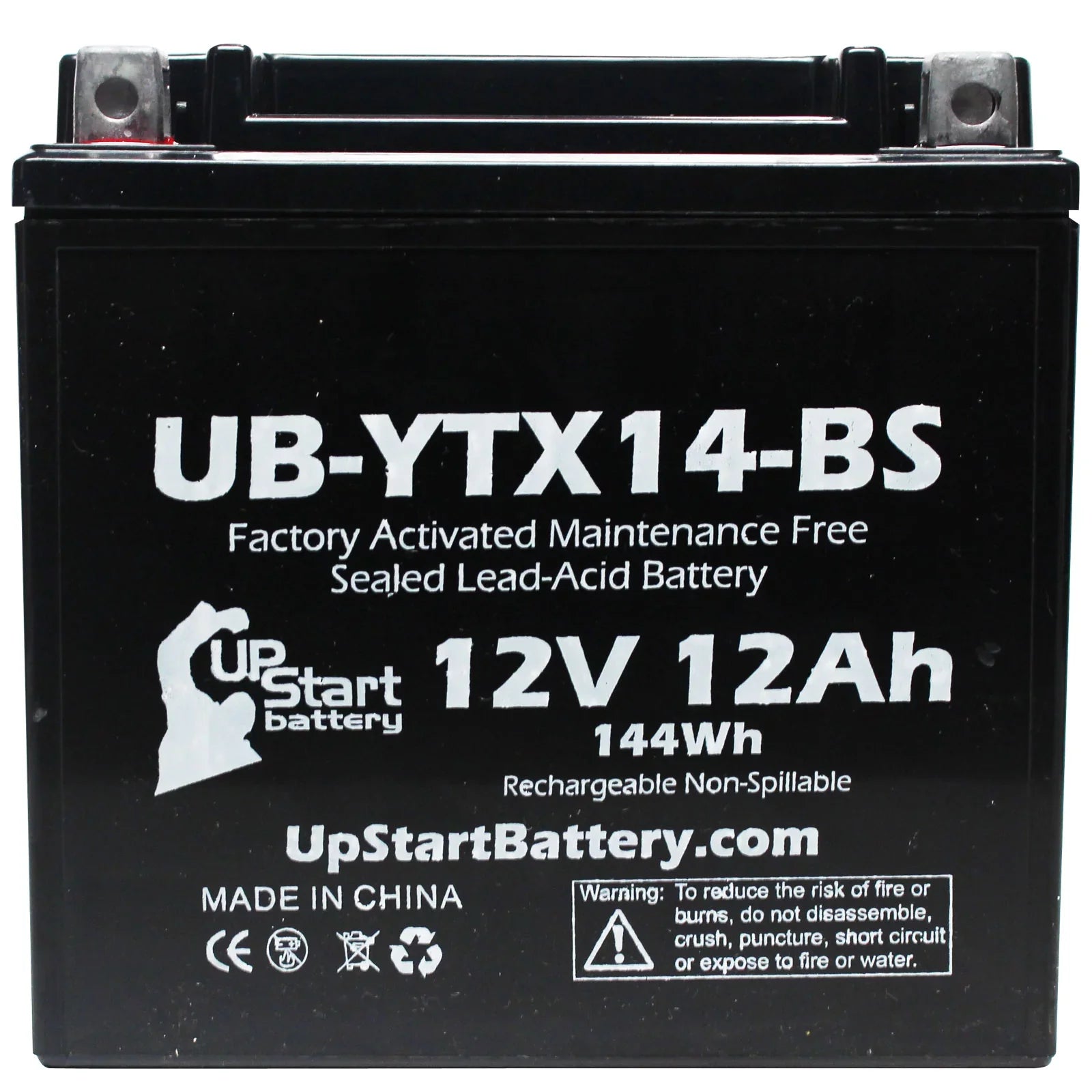 3-Pack UpStart Battery Replacement for 2010 BMW F800ST, GS 800 CC Factory Activated, Maintenance Free, Motorcycle Battery - 12V, 12AH, UB-YTX14-BS