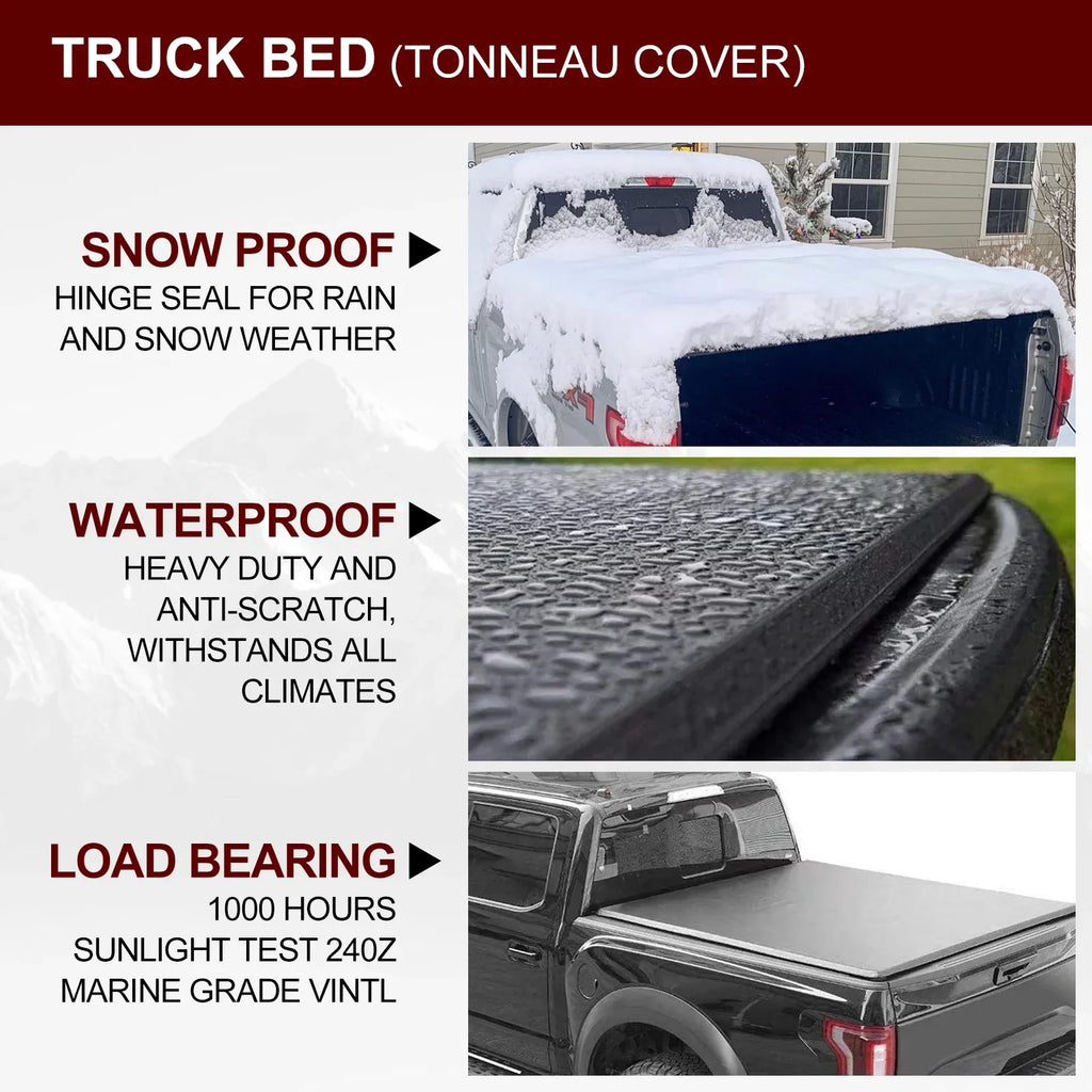 Kikito Vinyl Soft Roll-Up Tonneau Cover Truck Bed for 2007-2021 Tundra (Excl. Trail Edition) 6.5FT (78.7in) Bed (for Models With or Without The Deck Rail System)
