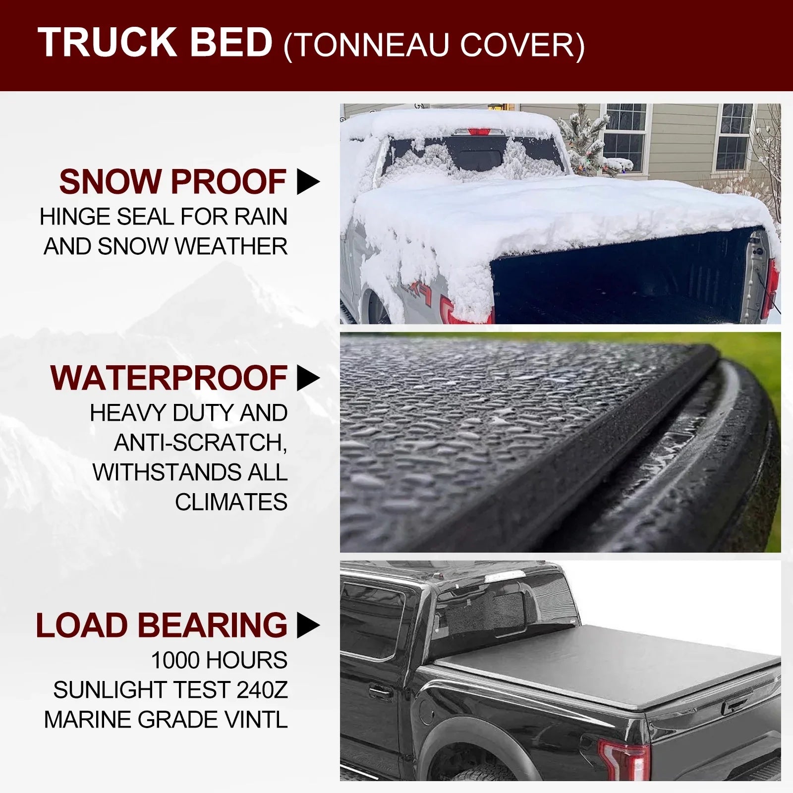 Kikito Vinyl Soft Roll-Up Tonneau Cover Truck Bed for 2007-2021 Tundra (Excl. Trail Edition) 6.5FT (78.7in) Bed (for Models With or Without The Deck Rail System)