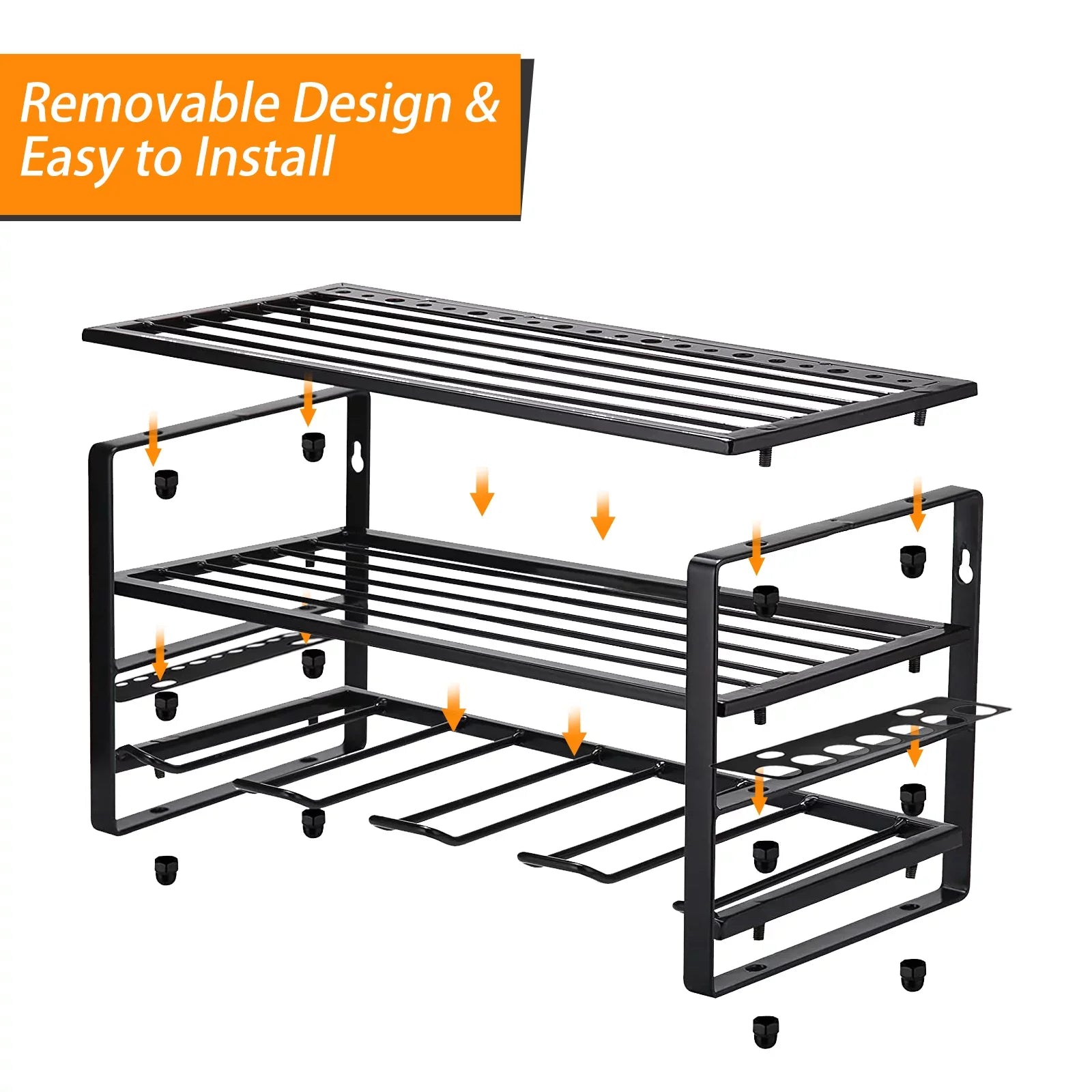 Power Tool Rack Organizer/Drill Tool Holder/Wall Mounted Power Tools Rack/Tool Shelf/Detachable Electric Drill Charging Station Drill