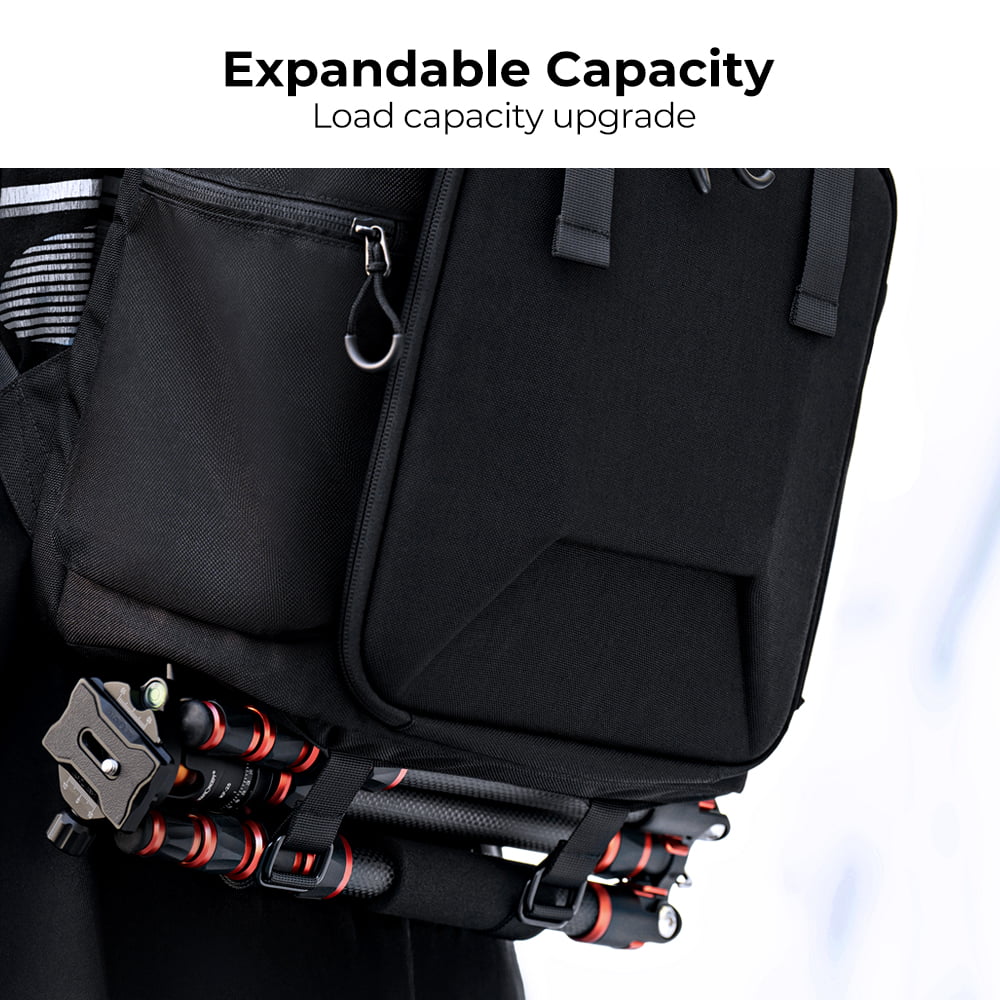K&F CONCEPT Hard Shell Camera Backpack Waterproof SLR/DSLR Camera Bag 22L Large Capacity Photography Bag with 15.6 Inch Laptop Compartment Rain Cover for Women Men Photographers