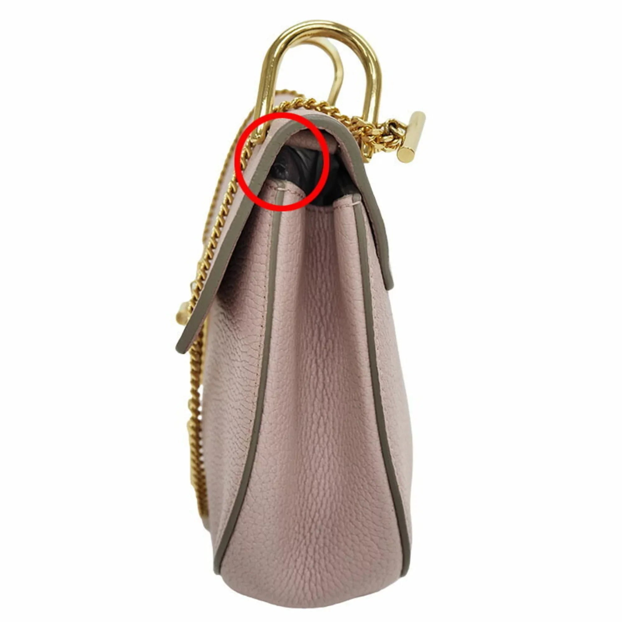 Pre-Owned Chloé Chloe Drew Chain Shoulder Bag 3S1031-9 Pink Leather Ladies (Good)