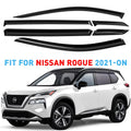 GrandWheel Co Smoke Tinted Tape-On Side Window Vent Visor Deflectors Rain Guards Compatible with Nissan Rogue 2021-2024 - 6pcs. GW0299