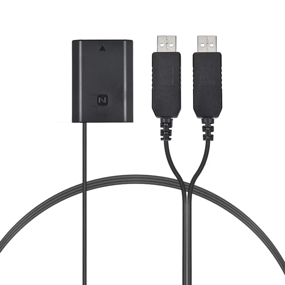 Andoer Adapter,A7III A9 A7RIII Battery A7III A9  Coupler Dual NP-FZ100  Coupler Dummy Battery A7III Dual USB Adapter A9 A7RIII A7SIII Adapter Dummy Battery Dual U-SB Adapter USB  Coupler