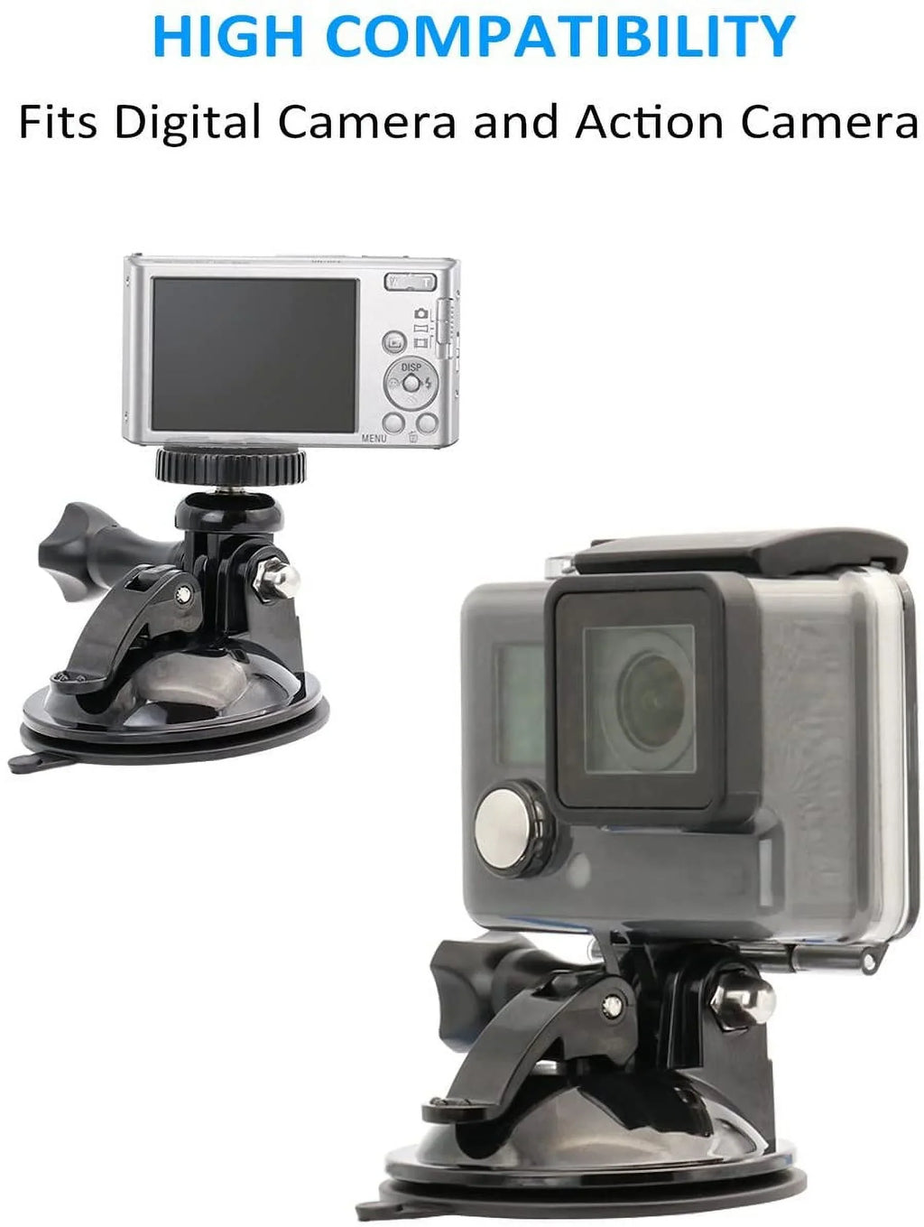 1/4 Thread Car Windshield Camera Mount for Apply GoPro Hero 9/8/7/6/5/4/3+/3/2/1