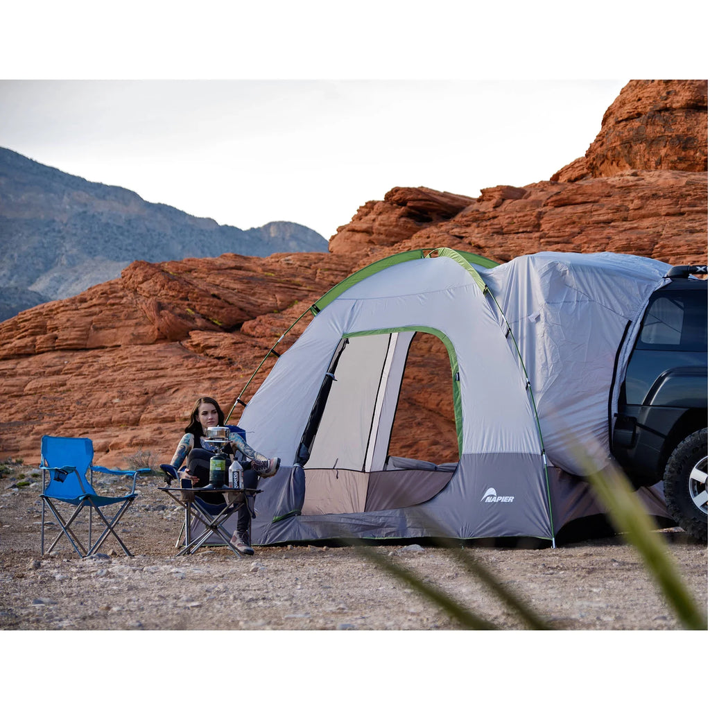Napier Backroadz 10' x 10' Universal SUV/Van Cargo 5 Person Camping Tent, Gray