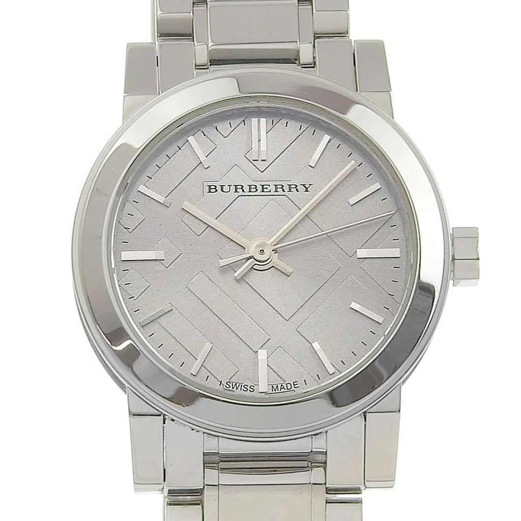 Pre-Owned Burberry Watch BU9229 Stainless Steel Silver Quartz Analog Display Ladies Dial (Good)