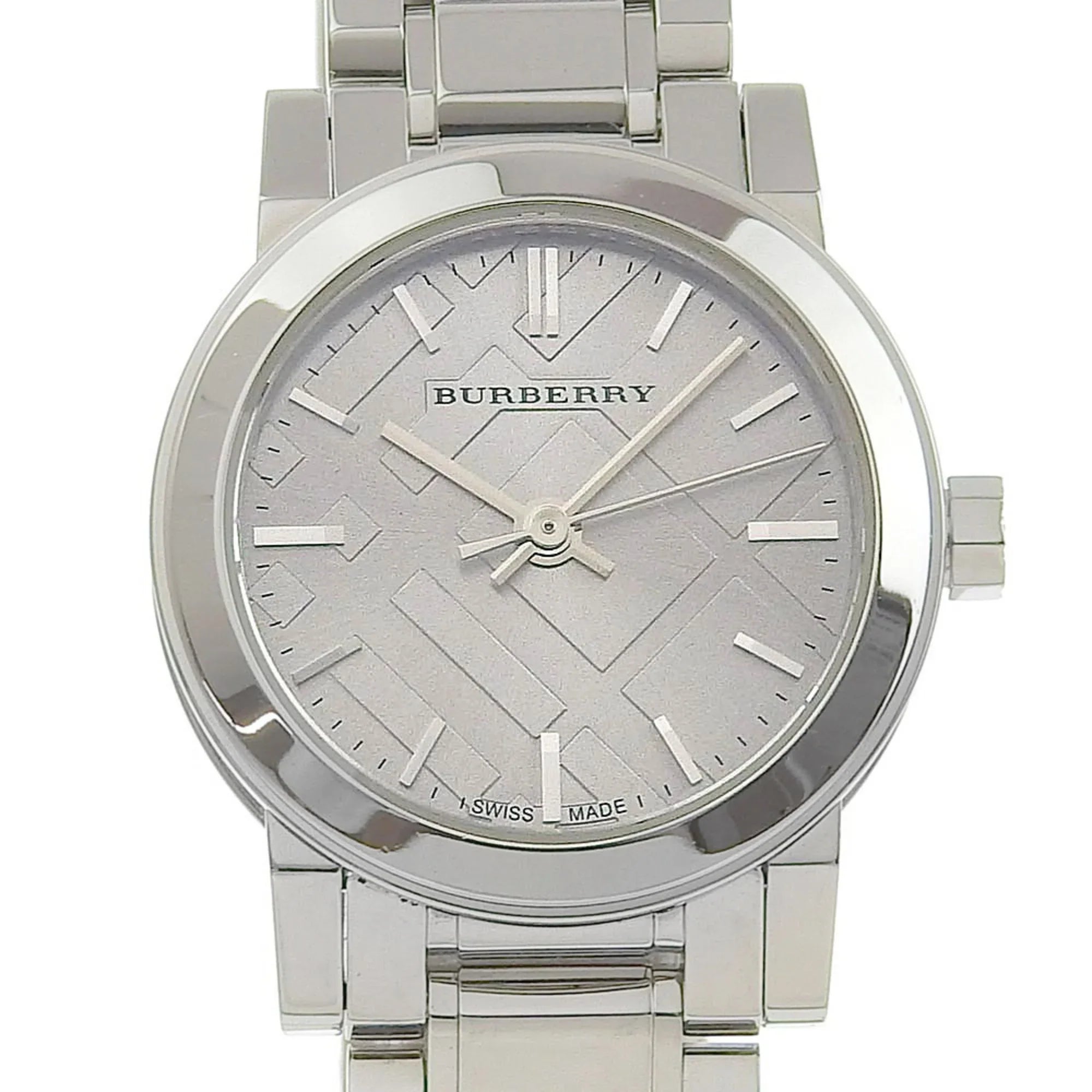 Pre-Owned Burberry Watch BU9229 Stainless Steel Silver Quartz Analog Display Ladies Dial (Good)