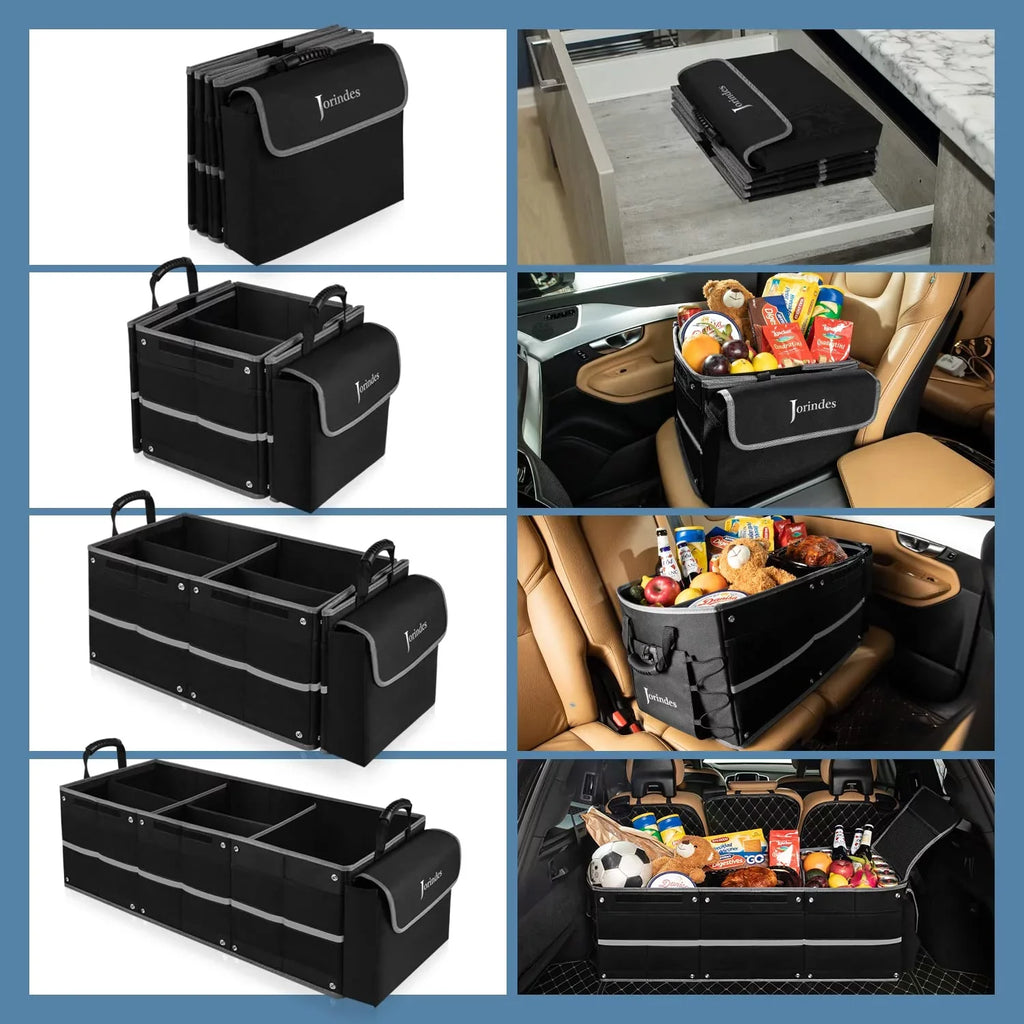 Trunk Organizer for Car with InsuLatitudeed Leak proof Cooler Bag, Collapsible Waterproof Car Organizer 3 Compartments Suitable for Vehicle Sedan, Suv, Truck,Van