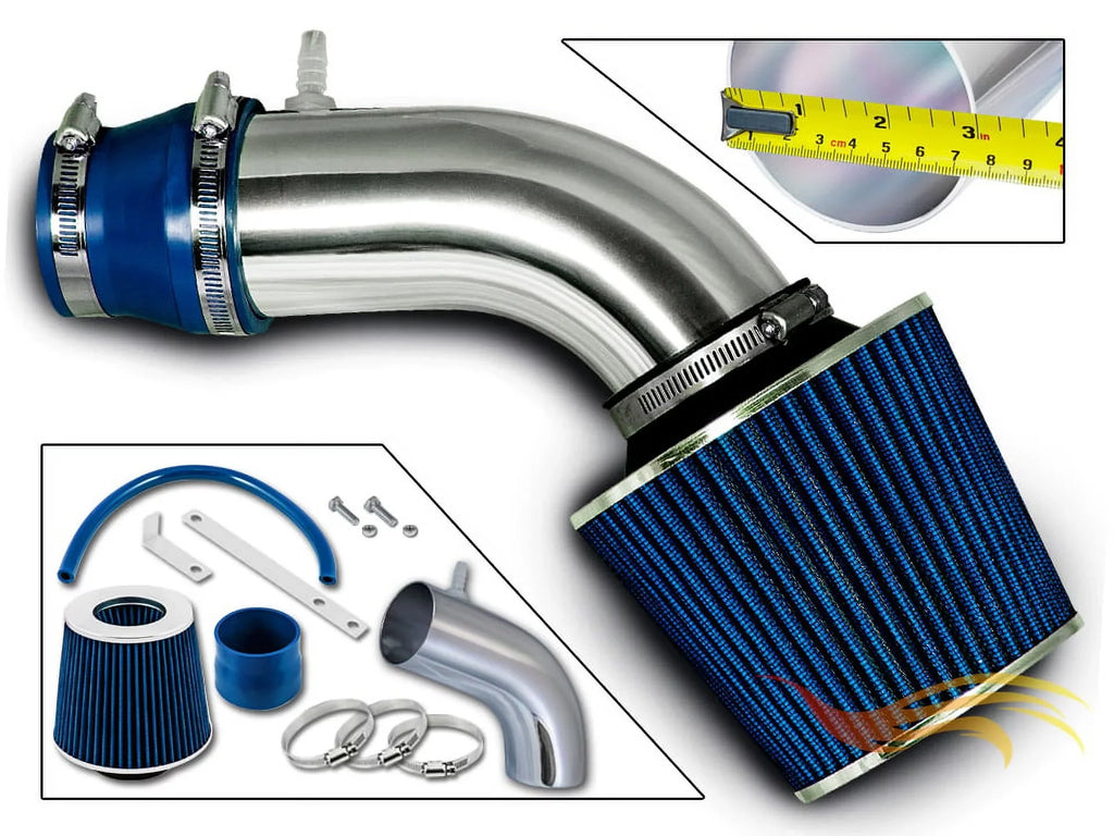 Rtunes Racing Short Ram Air Intake Kit + Filter Combo BLUE Compatible For 12-15 Kia Rio / 11-13 Hyundai Accent 1.6L / 12-13 Hyundai Veloster Gdi 1.6L Engine / 11-13 Hyundai Elantra 1.8L â€¦